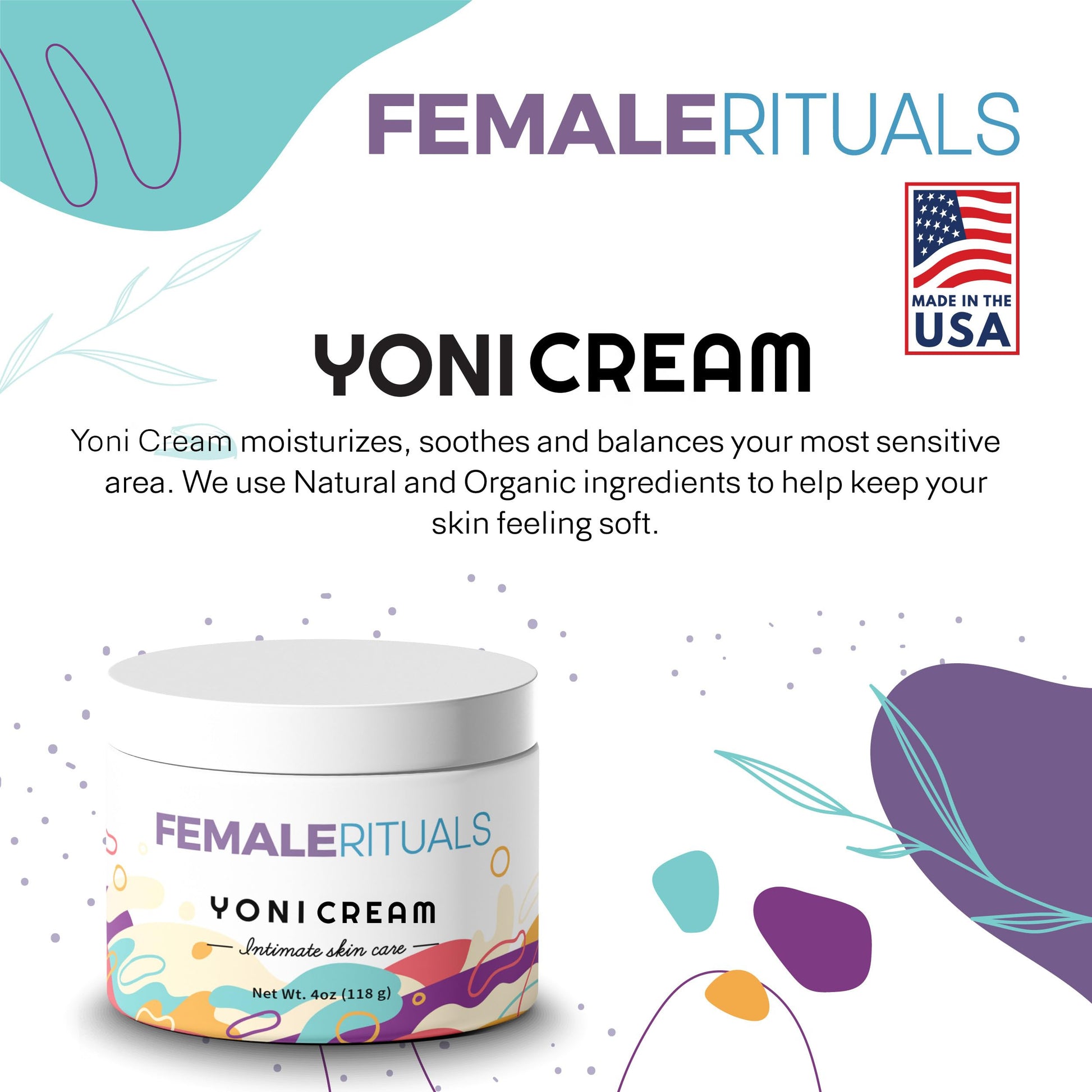 FEMALE RITUALS Vulva Moisturizing Cream - Vulva Care Balm - Clinically Tested Vaginal Moisturizer FEMALE RITUALS