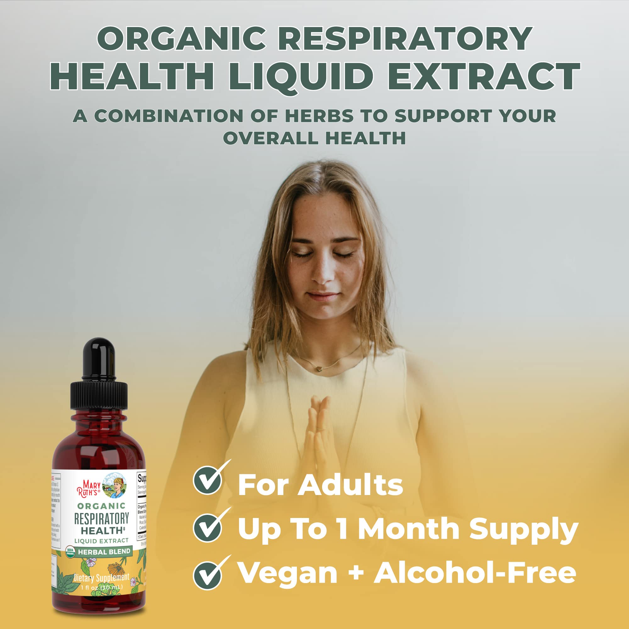 MaryRuth's | USDA Organic Respiratory Health Herbal Supplement Extract MaryRuth Organics