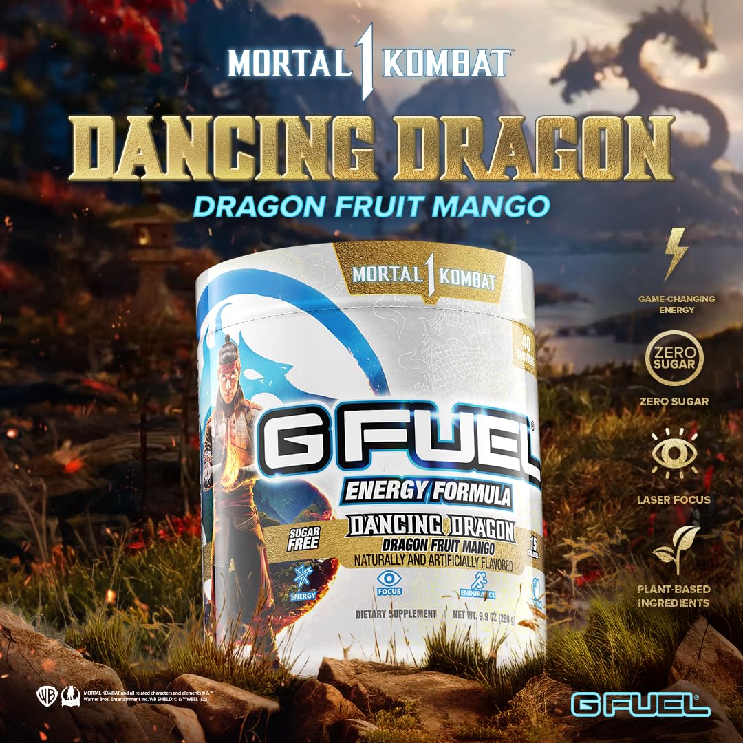 G fuel Mortal Kombat Dancing Dragon Energy Powder, Sugar Free, Clean Caffeine Focus