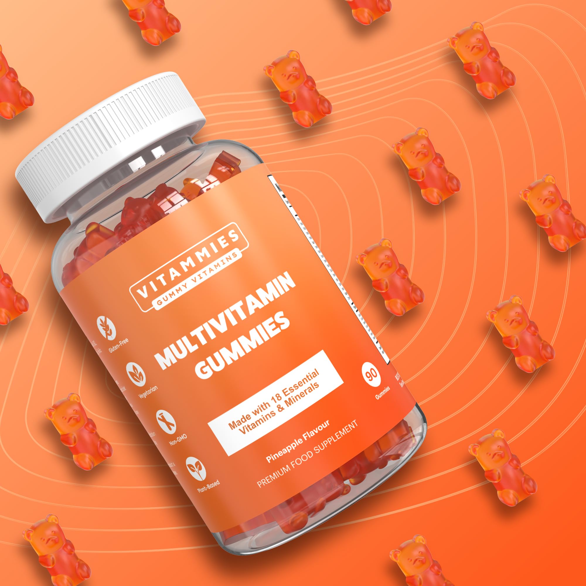 Multivitamin Gummies for Women & Men - 3 Months Supply - 18 Multivitamins & Minerals