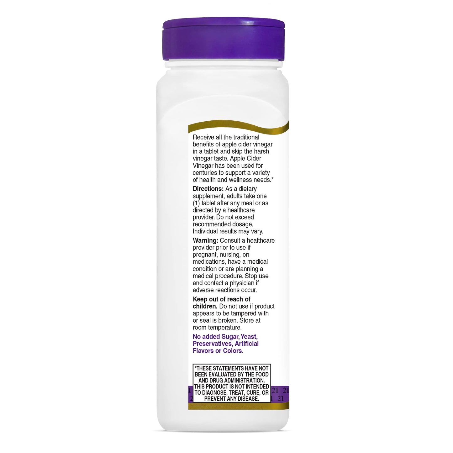 21st Century Apple Cider Vinegar 300mg Tablets, 250 Count