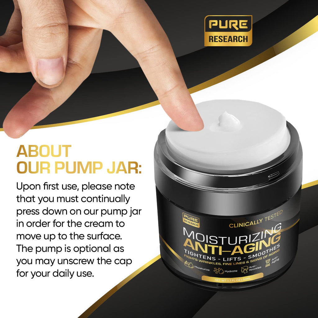 Men's Face Cream Moisturizer - Anti-Aging Cream For Men, Collagen, Retinol & Hyaluronic PURE RESEARCH