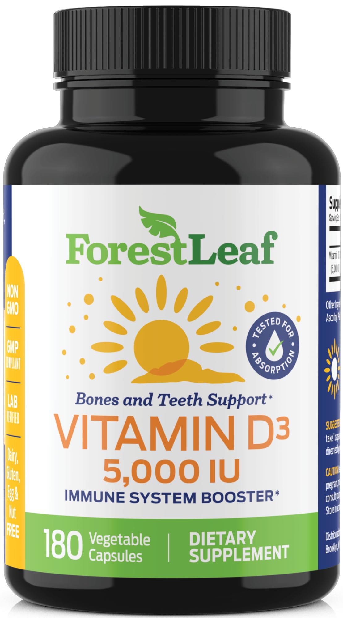 ForestLeaf - Vitamin D3 IU Weekly Supplement - Vitamin D Capsules