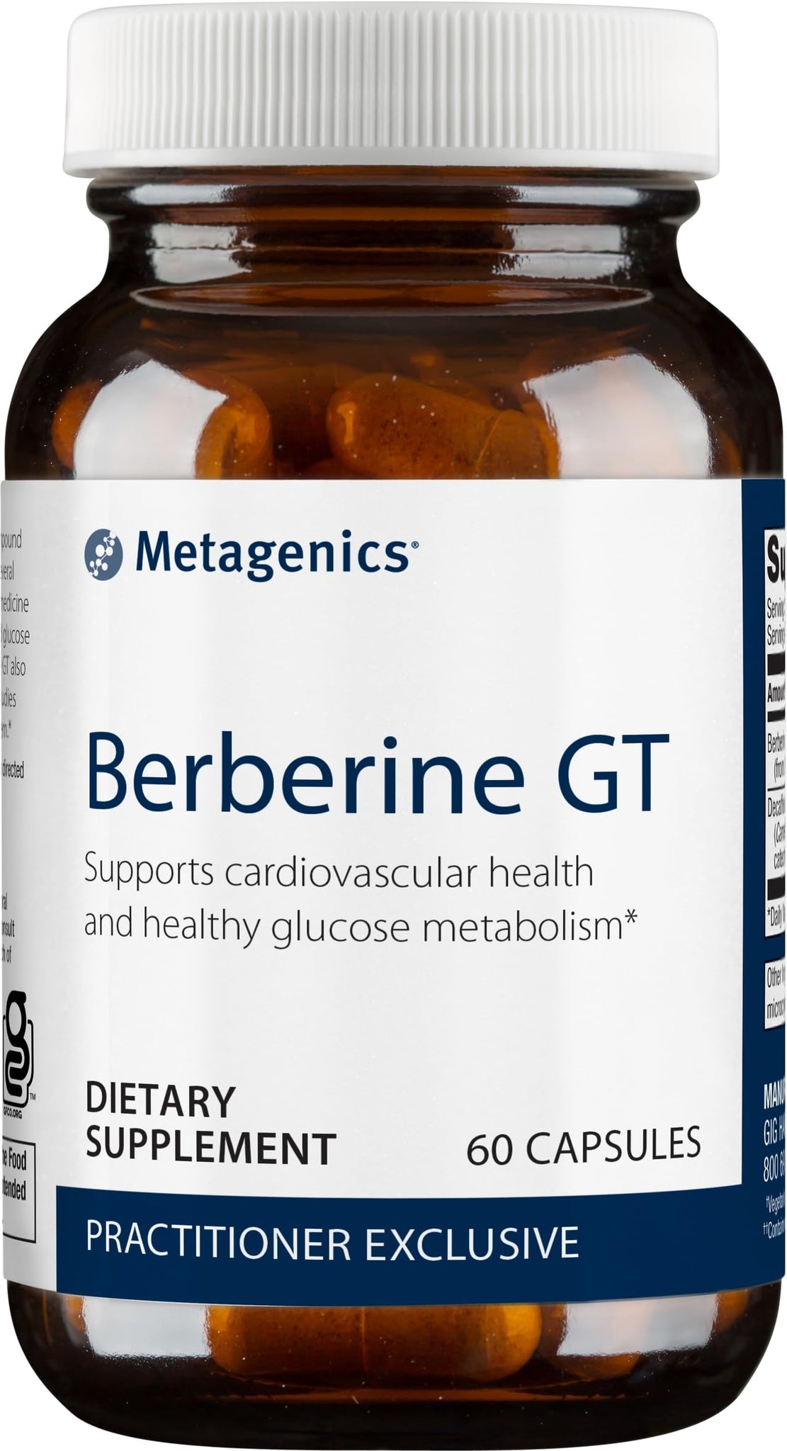 Metagenics Berberine GT - 500 mg Berberine HCl - Supports Heart Health & Carbohydrate 