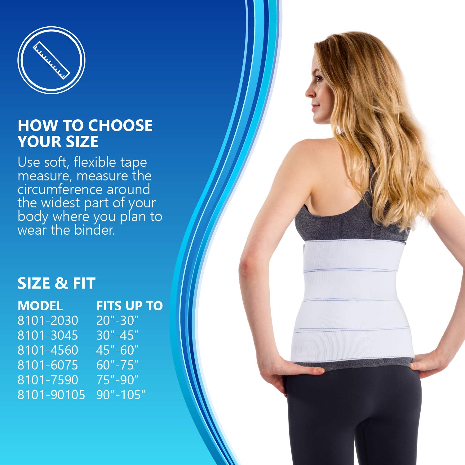 NYOrtho Abdominal Binder Lower Waist Support Belt - Compression Wrap for Men and Women NYOrtho