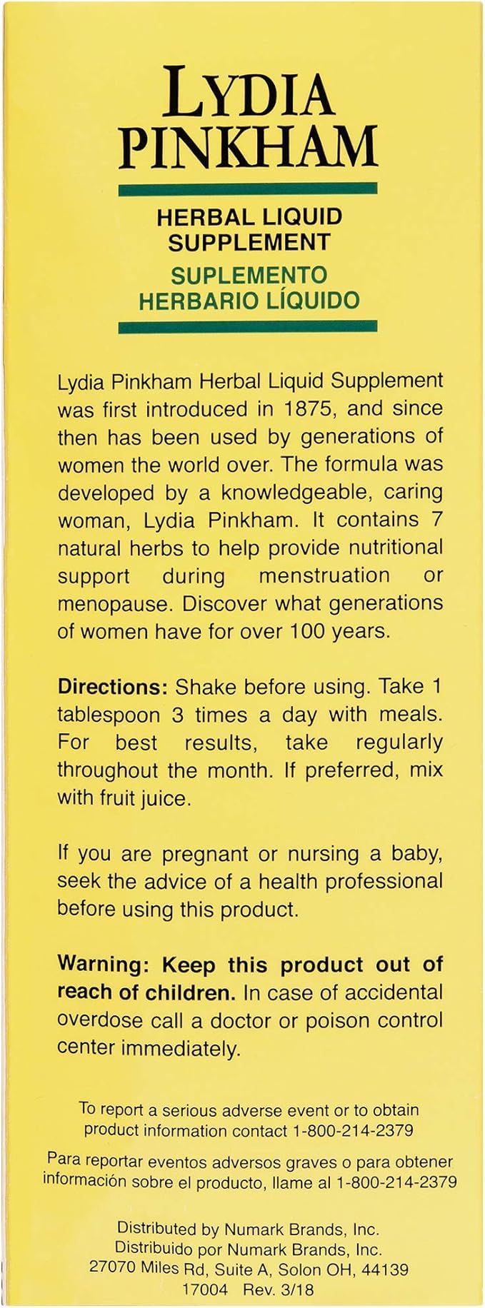 PINKHAM LIQUID 8 OZ by Lydia Pinkham Lydia Pinkham