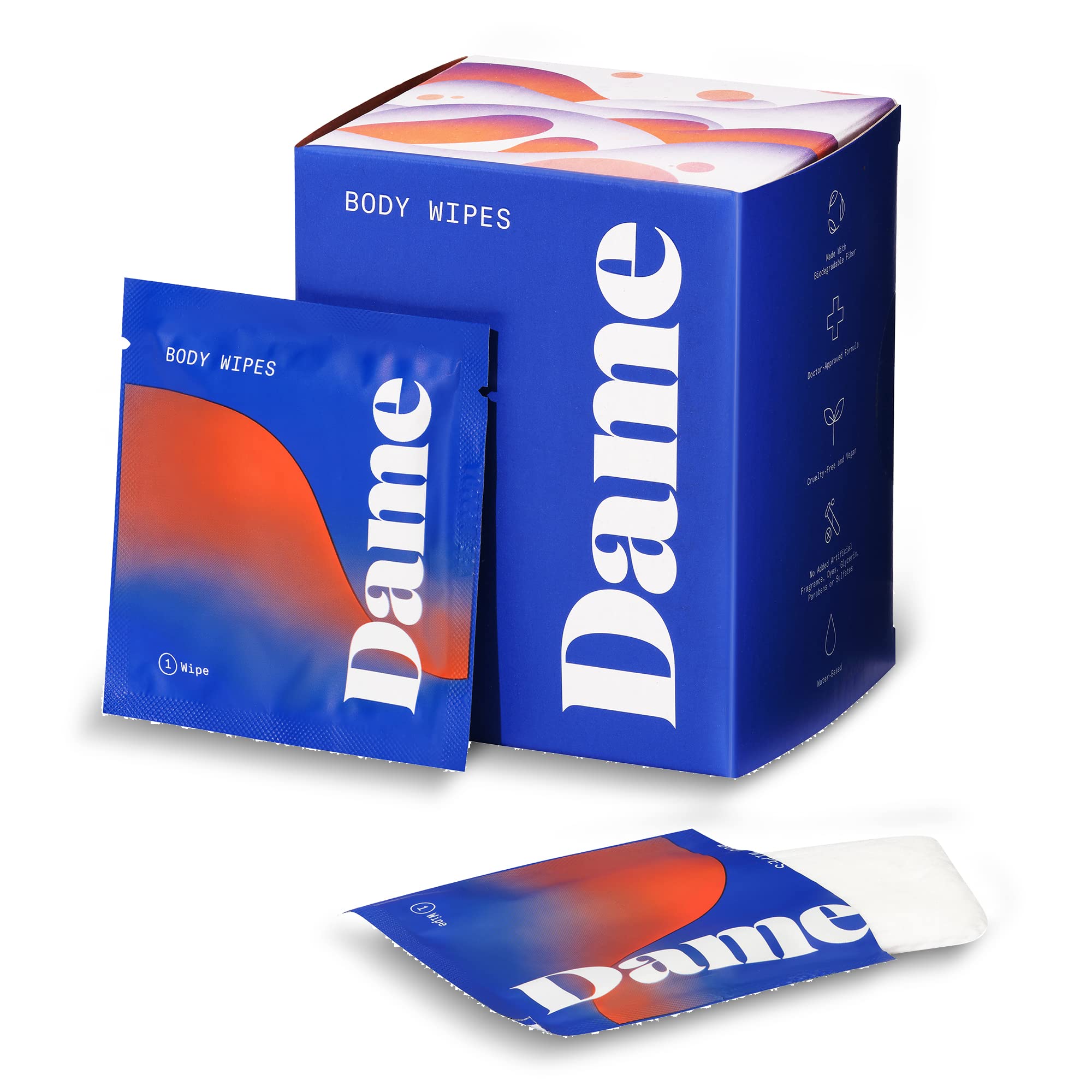 Dame Products Body Wipes - Cleansing and Nourishing - pH-Balanced Formulated with Aloe