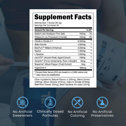 Transparent Labs Stim-Free Pre-Workout - Caffeine & Stim Free Pre Workout Powder