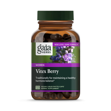 Gaia Herbs, Vitex Berry Vegan Liquid Phyto Capsules - PMS Support Supplement, Chaste Tree berry