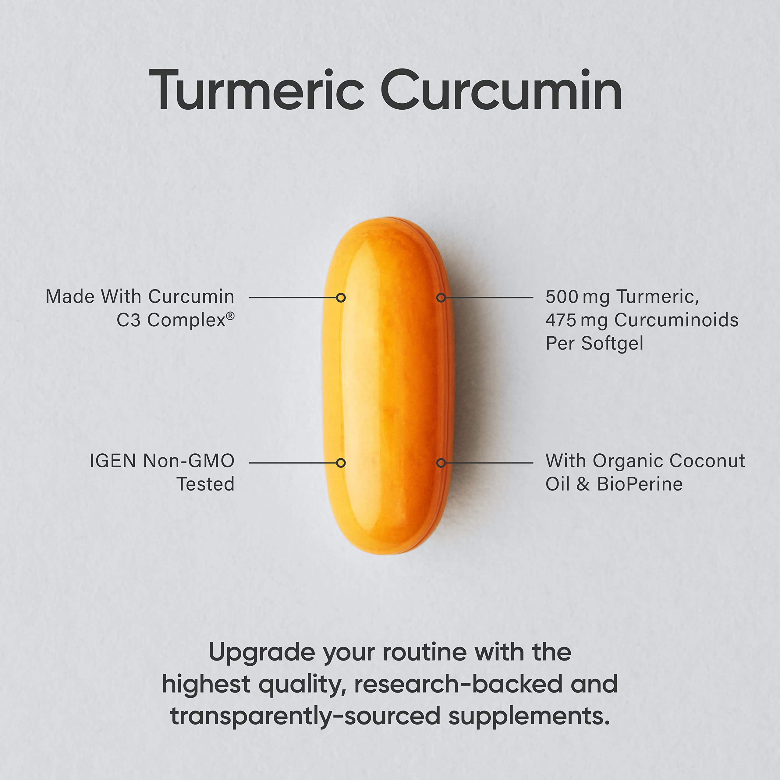 Sports Research Turmeric Curcumin C3 Complex - Softgels with Bioperine Black Pepper Sports Research