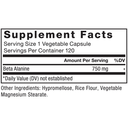 FORCE FACTOR Beta Alanine Capsules, Beta-Alanine Endurance Supplement to Boost Performance & Reduce Fatigue, Clinical Dose, Premium Quality, Vegan, Non-GMO, 120 Capsules