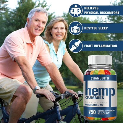Hemp Gummies Organic High Potency Hemp Supplement - Pain, Sleep, Stress