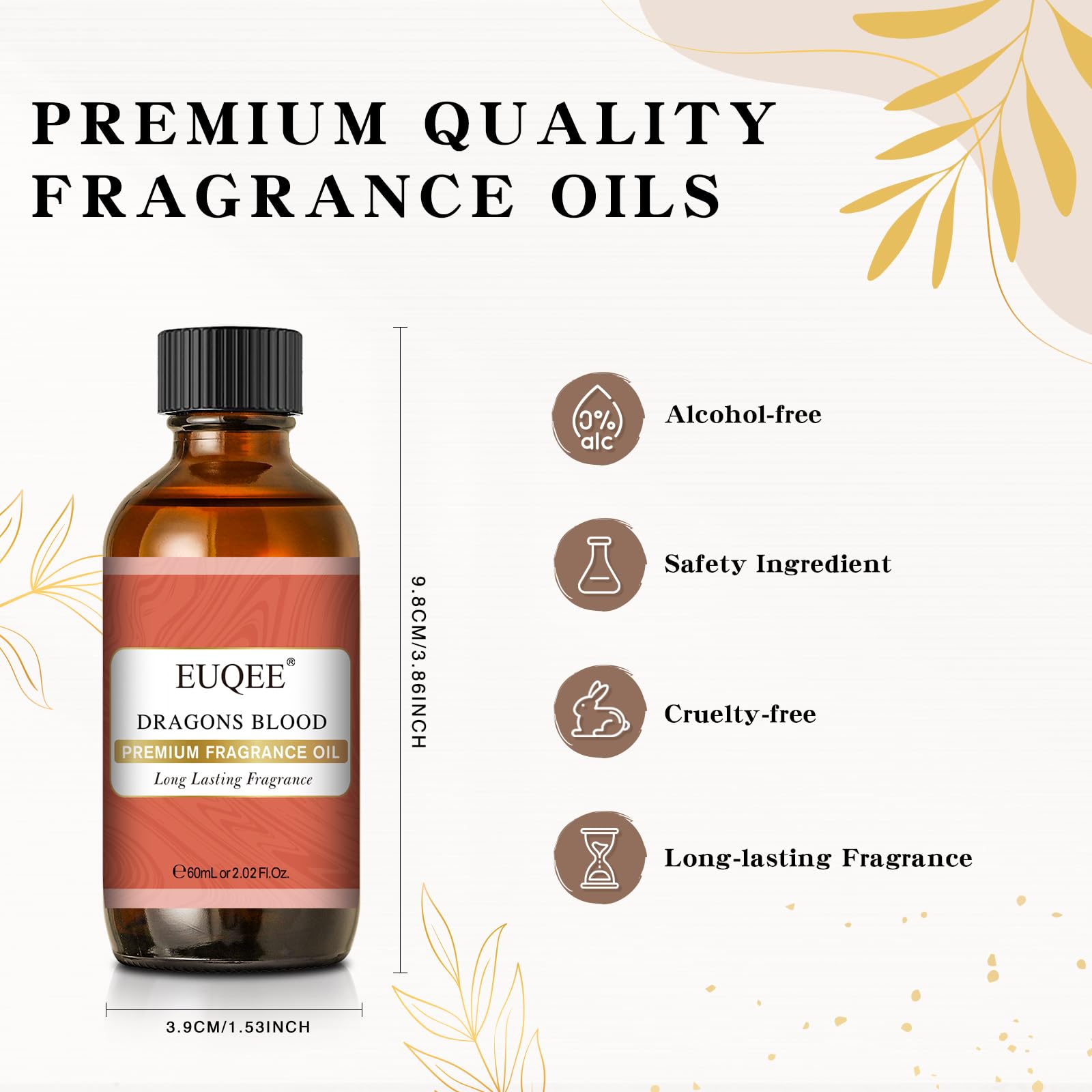EUQEE Dragons Blood Fragrance Oils, 60ml Scent Essential Oils with Glass Dropper for Diffusers EUQEE
