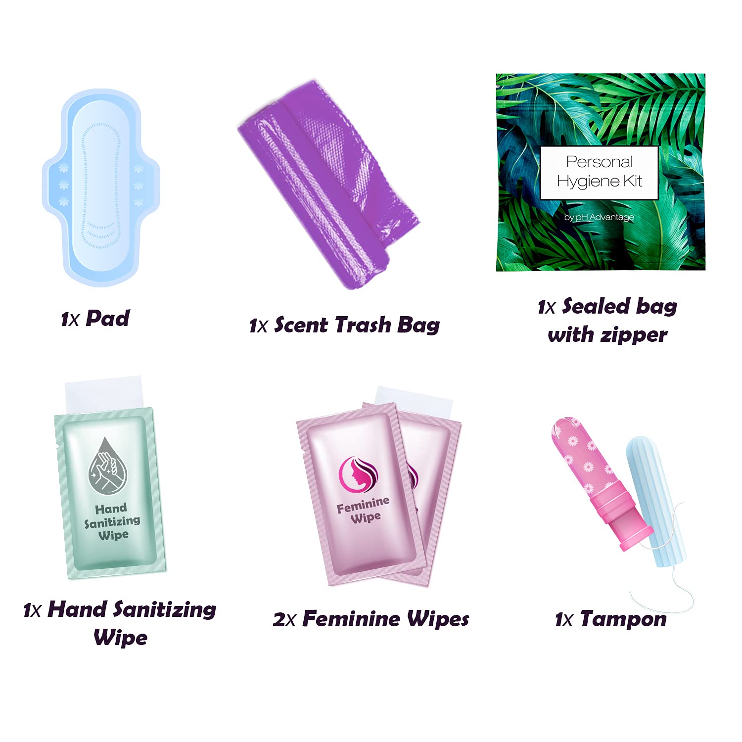 Menstrual Kit All-in-One | Convenience on The Go | Single Period Kit Pack for Travelling, Tweens pH Advantage