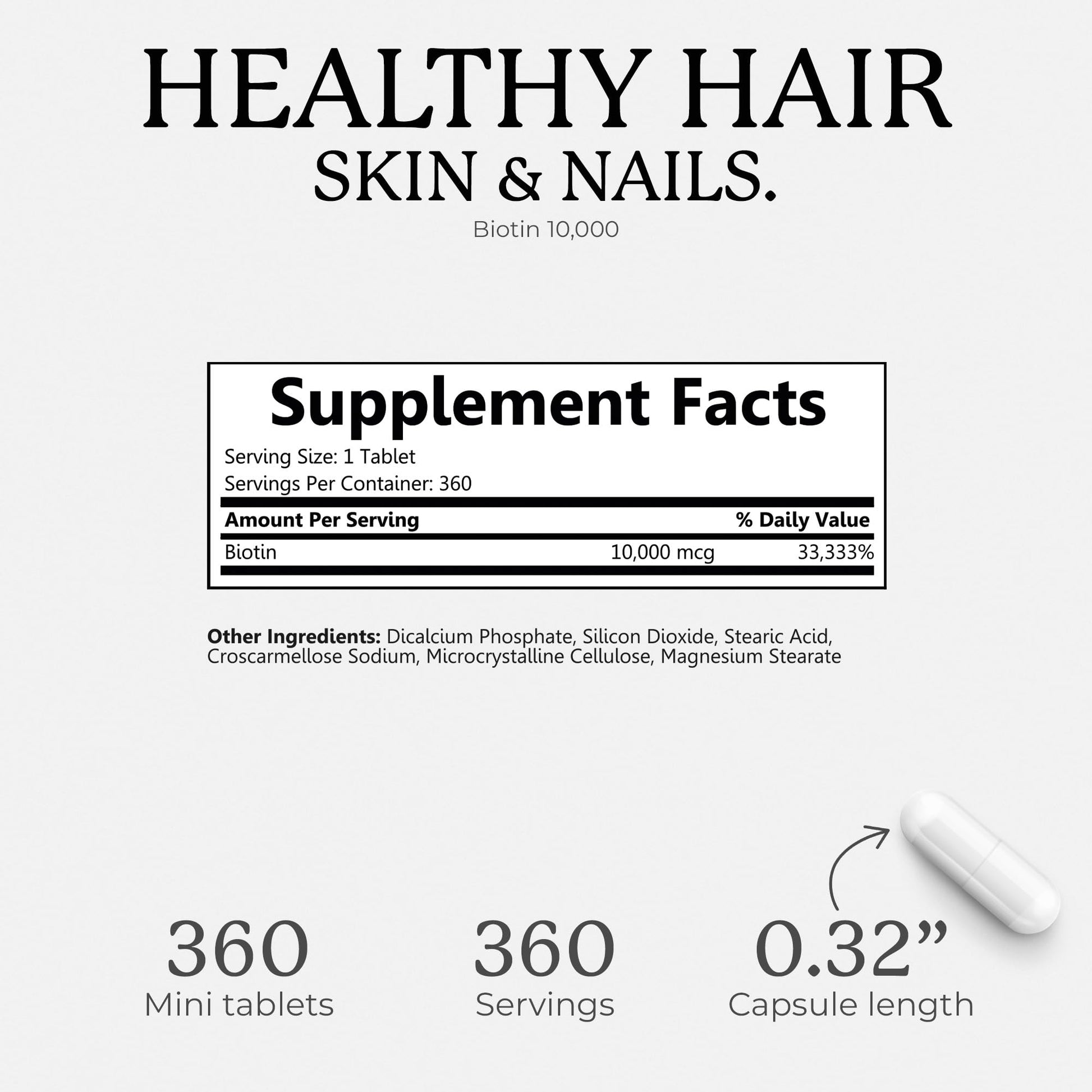 Bliss Serenity Biotin 10000mcg - Max Strength Biotin Supplement - Hair Skin and Nails Vitamins Bliss Serenity