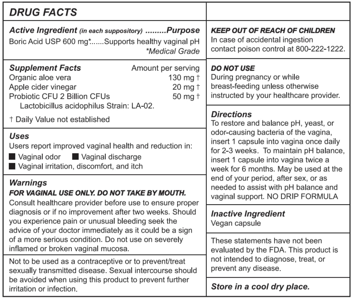 Kushae Boric Acid Suppositories with Applicator, All-Natural Boric Acid Suppositories for Women