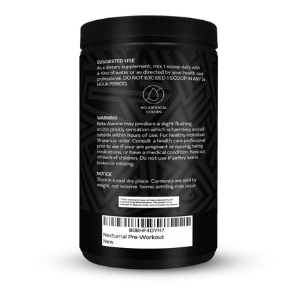 The Supplement Co Nocturnal Pre Workout - No Caffeine Night Time Preworkout for Men & Women for High Energy and Massive Pumps - Cherry Limeade, 30 Servings