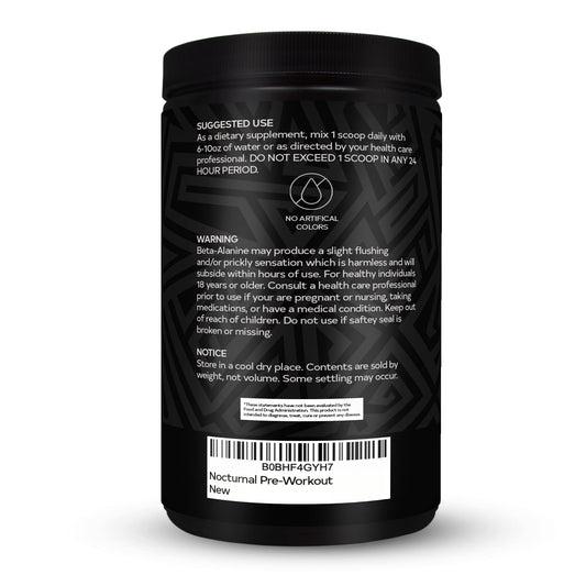 The Supplement Co Nocturnal Pre Workout - No Caffeine Night Time Preworkout for Men & Women for High Energy and Massive Pumps - Cherry Limeade, 30 Servings