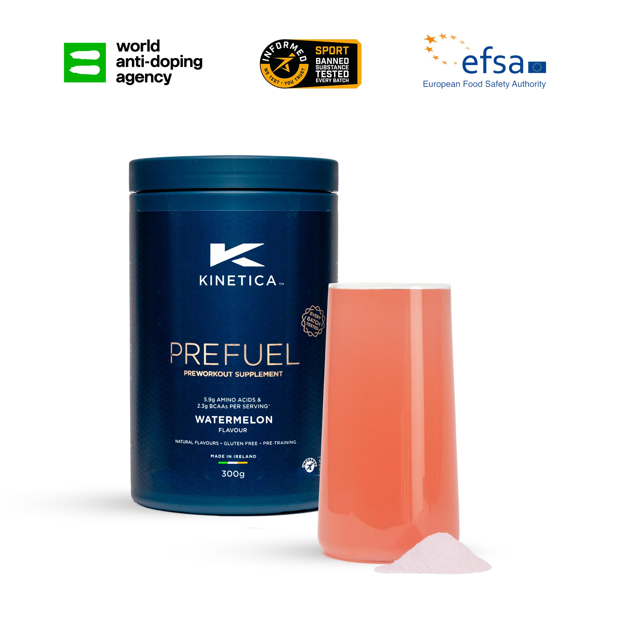Kinetica PreFuel, Pre Workout, 5.9g Amino Acids & 2.3g BCAA's per Serving, 30 Servings