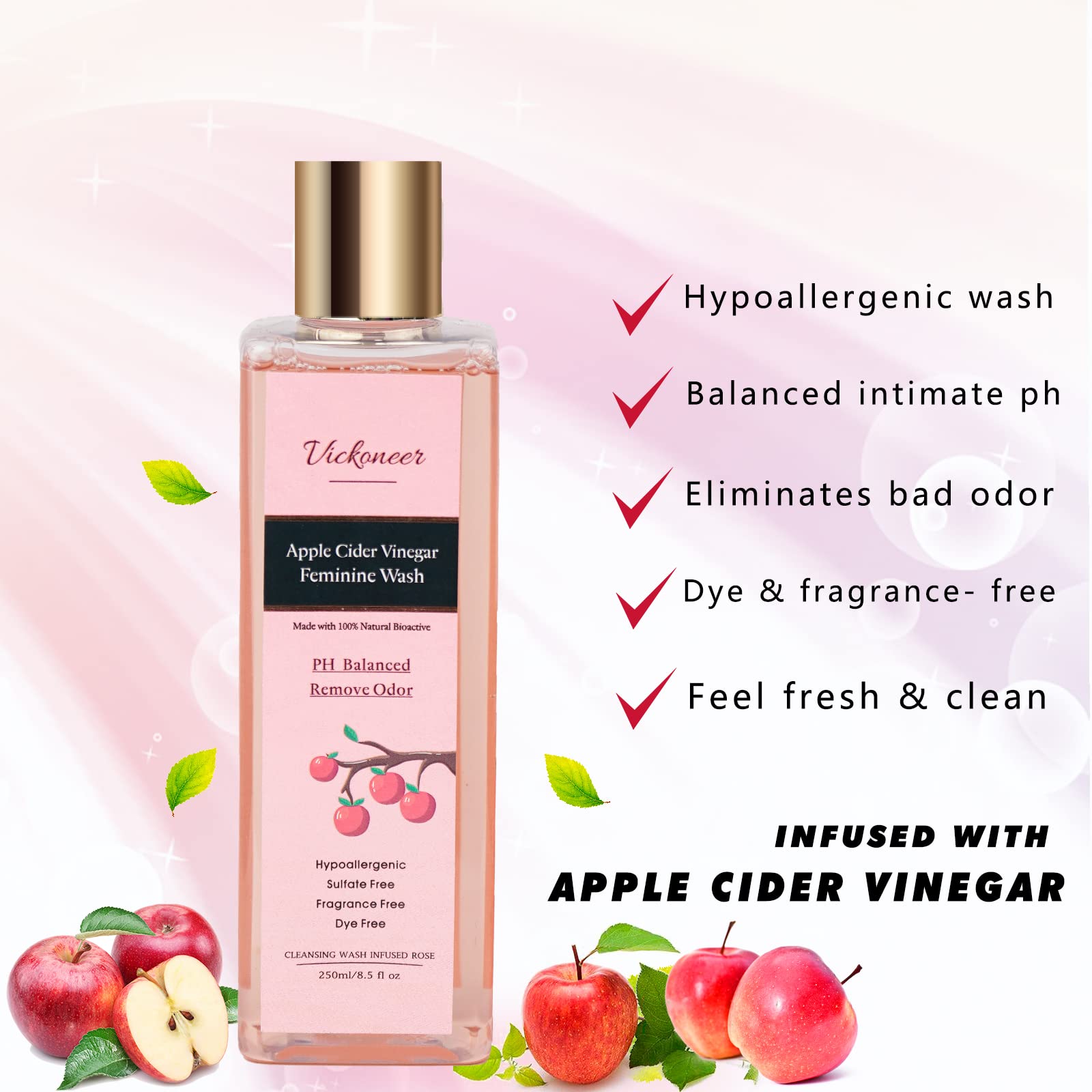 Vickoneer Yoni Wash for Women & Yoni Essential Oil, Intimate Feminine Wash Yoni Care Vickoneer