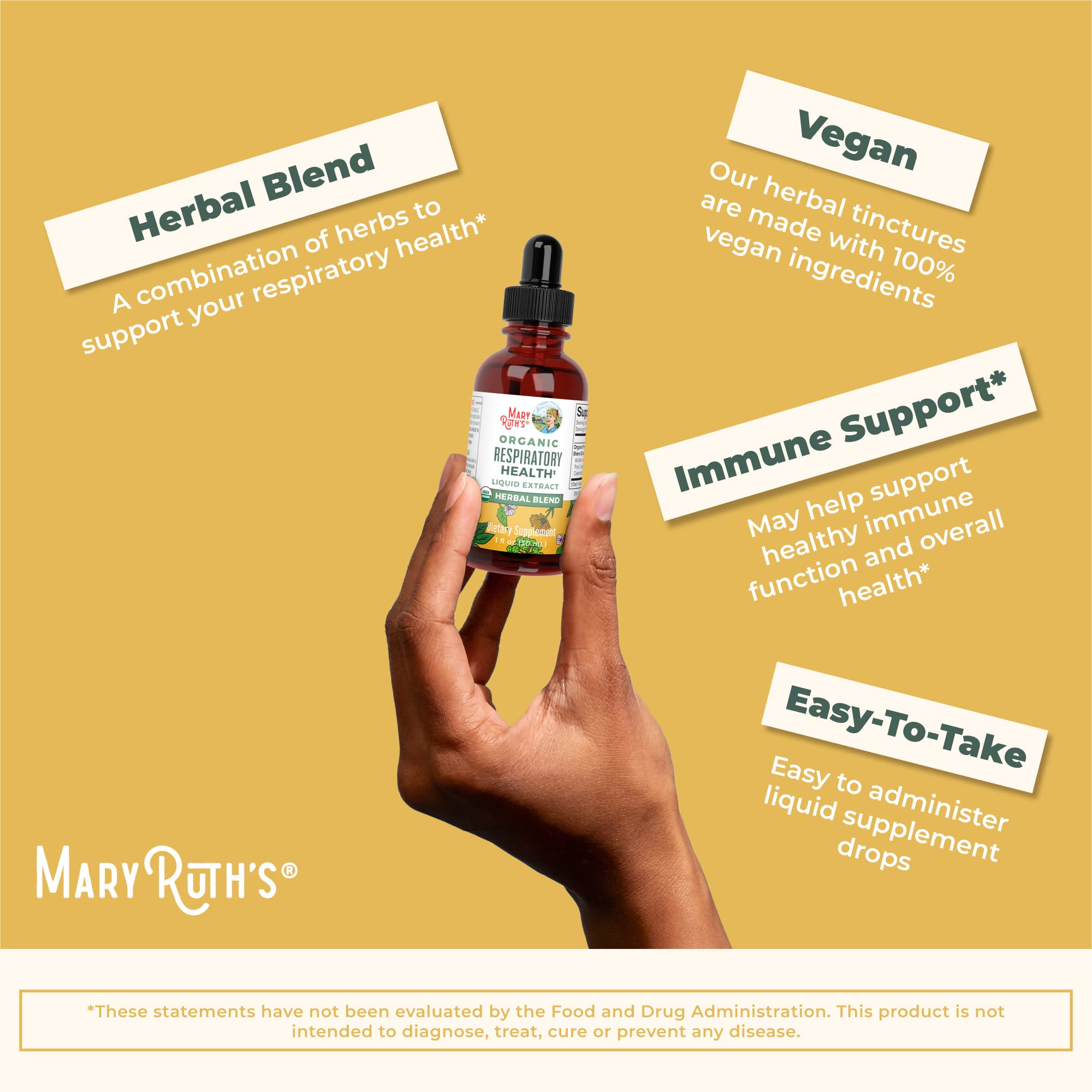 MaryRuth's | USDA Organic Respiratory Health Herbal Supplement Extract
