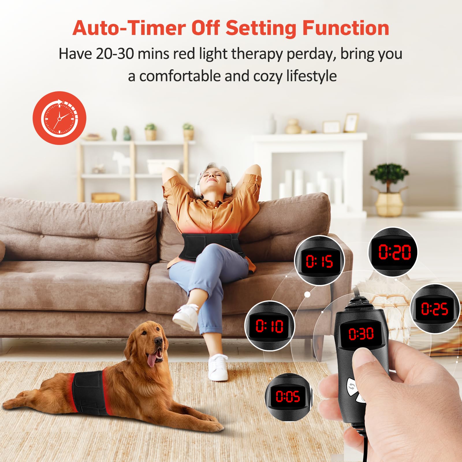 Red Light Therapy for Body, Infrared Light Therapy for Shoulder Waist Muscle Pain Relief GMOWNW