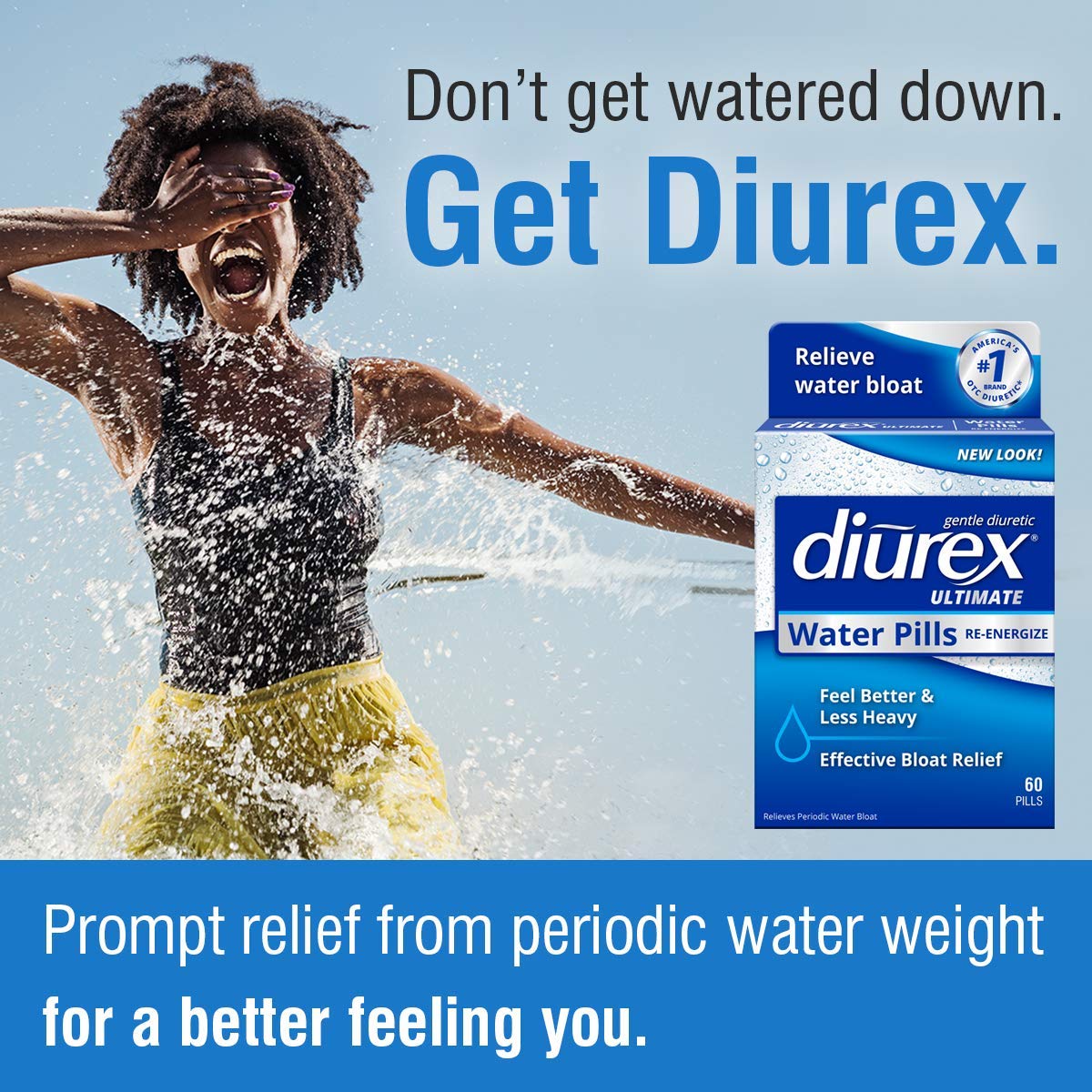 Diurex Ultimate Re-Energizing Water Pills - Maximum Strength Diuretic - Relieve Water Bloat