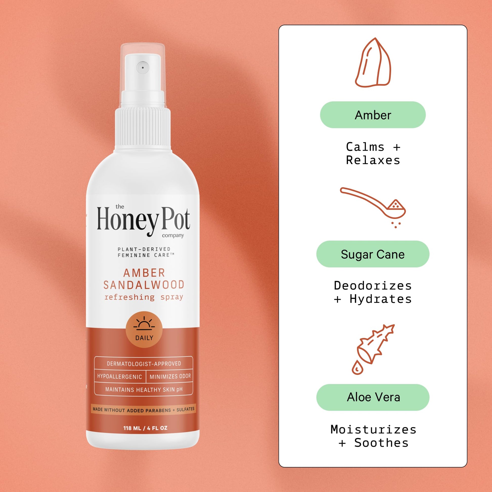 The Honey Pot Company - Refreshing and Restorative Panty and Body Plant-Derived Deodorant Spray The Honey Pot Company