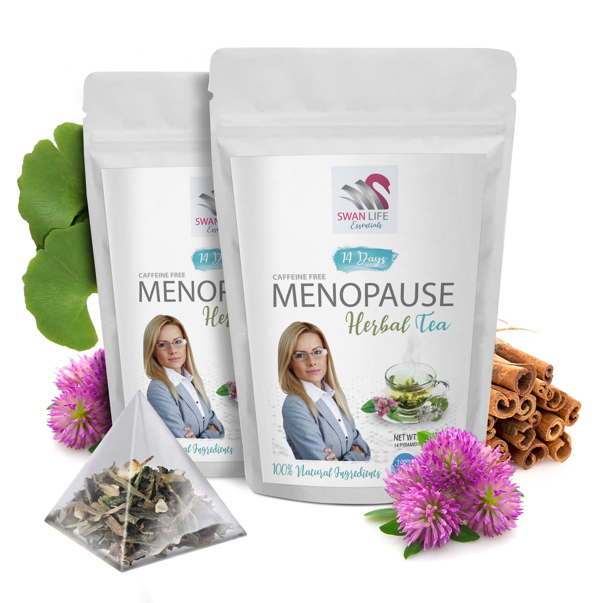 herbal tea for menopause - caffeine free - Hormonal Balance + Hot Flashes – 28 Days MENOPAUSE
