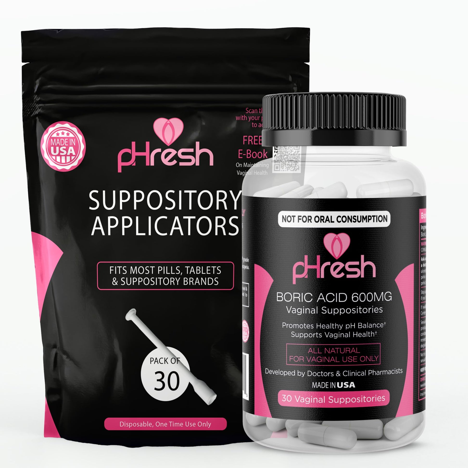 ACE NUTRITION Boric Acid Suppositories + 30 Applicators