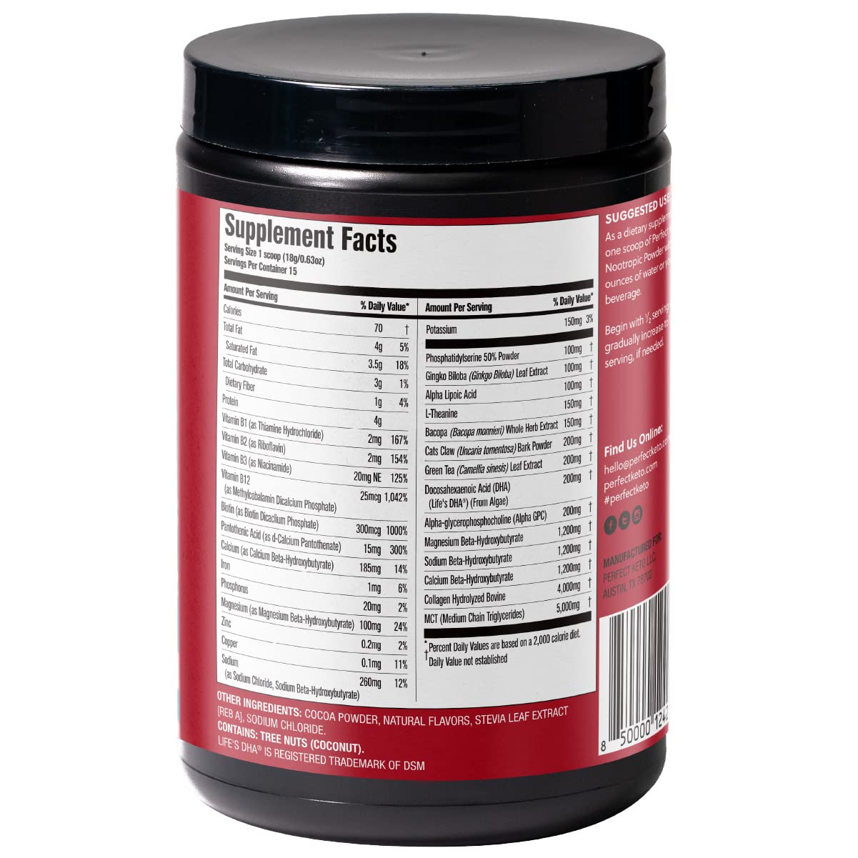 Perfect Keto Nootropic Brain Supplement - Enhance Focus and Energy, Boost Concentrati Perfect Keto