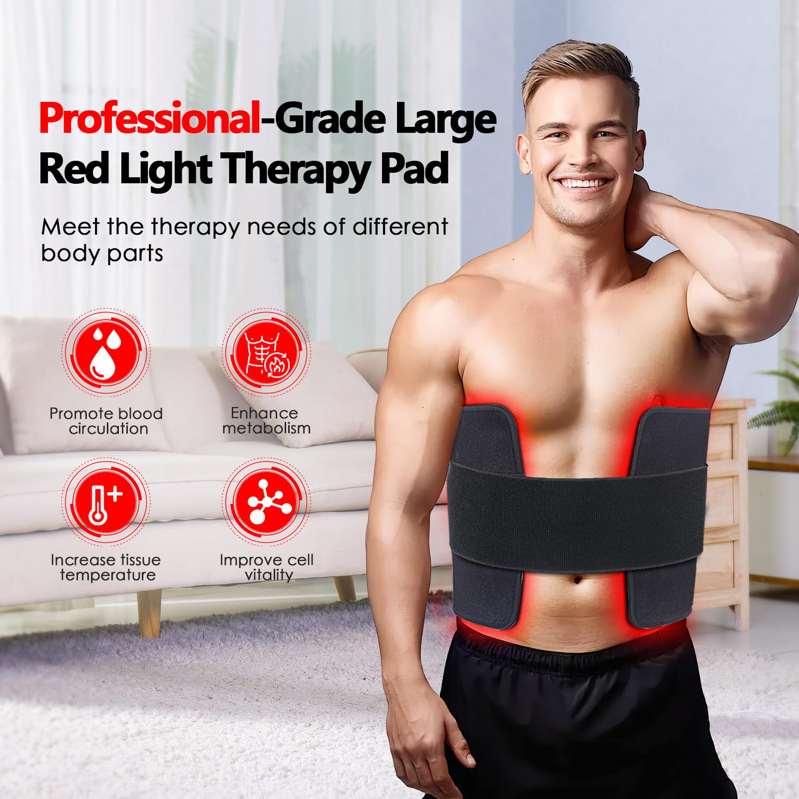 RUISQM Red Light Therapy Mat for Body - 360 LEDs Large Red & Infrared Light Therapy Pad Blanket RUISQM