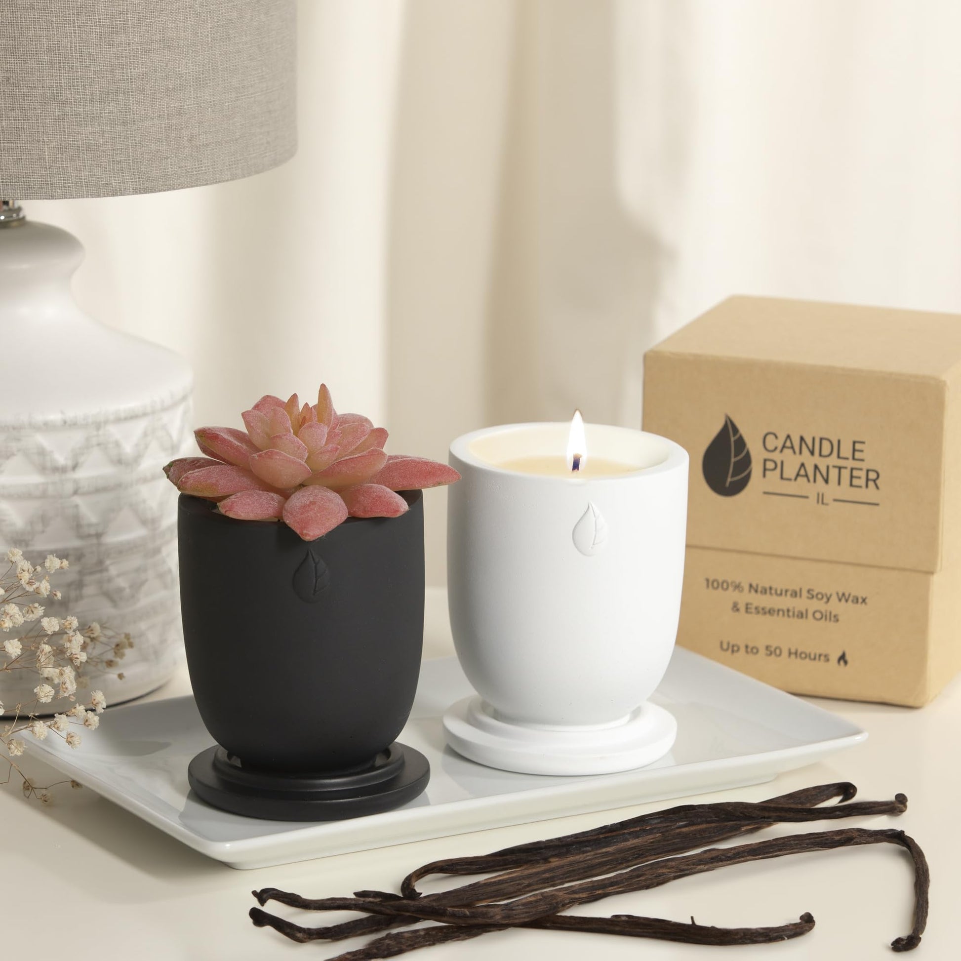CandlePlanter Concrete Cement Candle Planter - Candles for Home Scented, Soy Candles CANDLEPLANTER