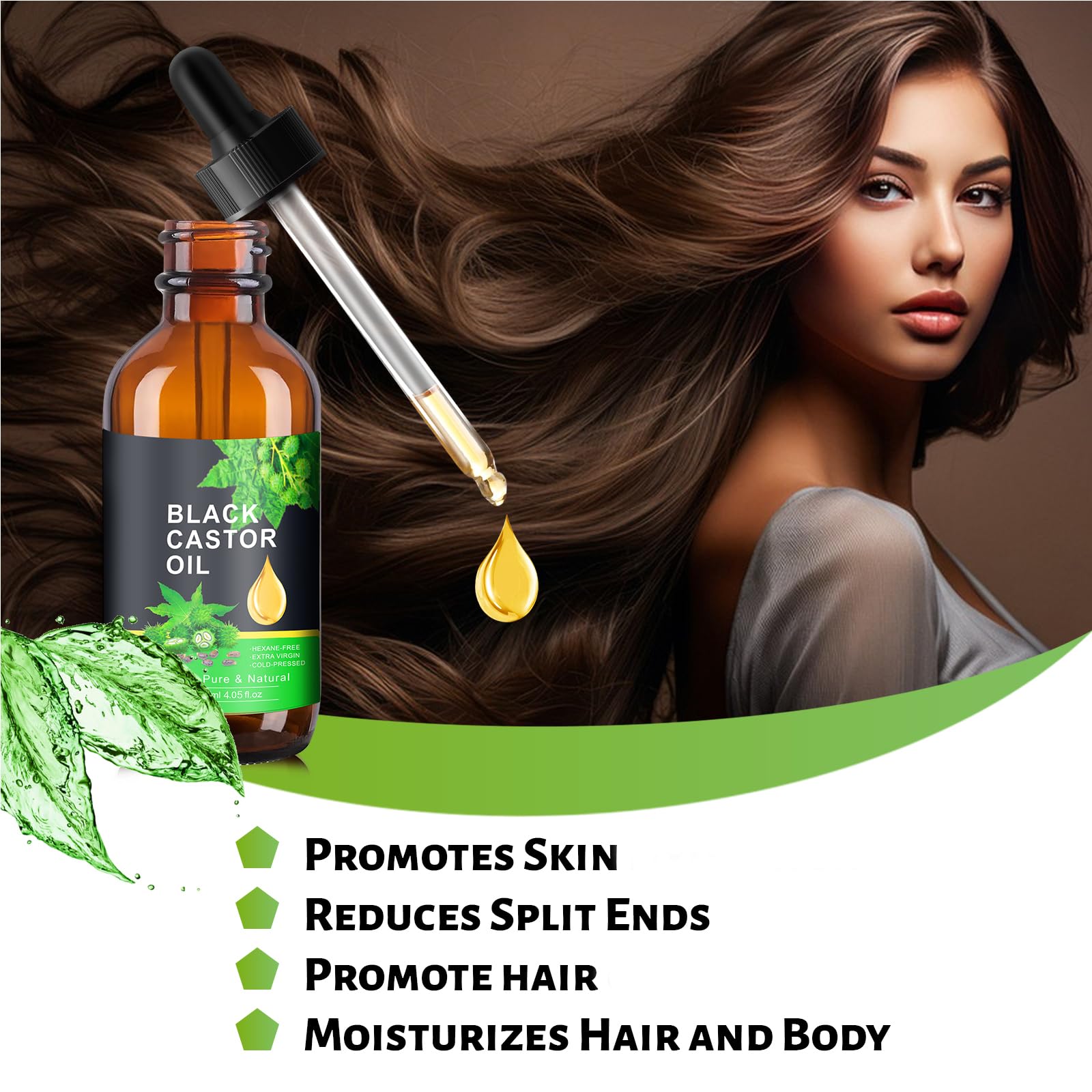 PAVAROP Jamaican Black Castor Oil, Organic Black Castor Oil Cold Pressed in Glass Bottle PAVAROP