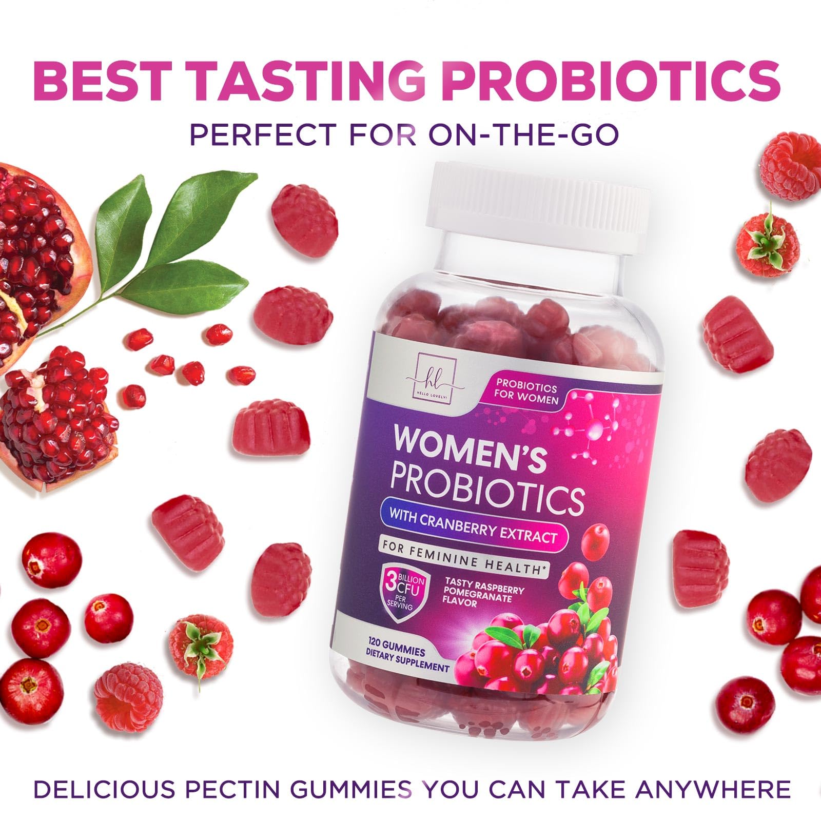 Probiotics for Women + Cranberry - 3 Billion CFU Guaranteed & 6 Vegan Strains for Women's Hello Lovely!