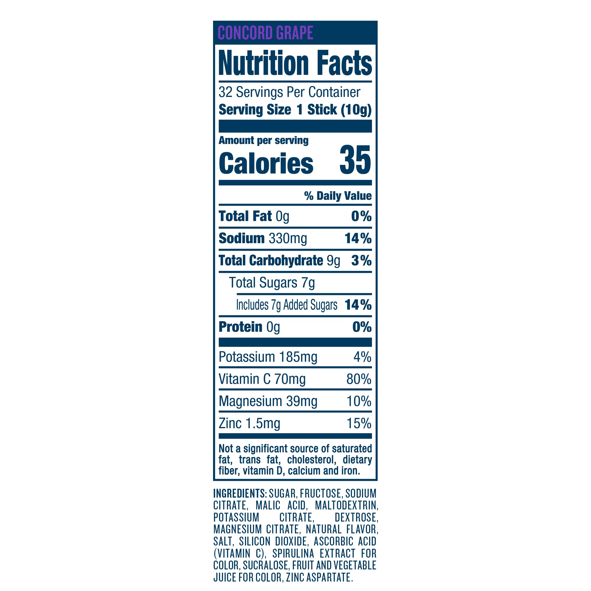 DripDrop Hydration - Electrolyte Powder Packets - Concord Grape - 32 Count DripDrop