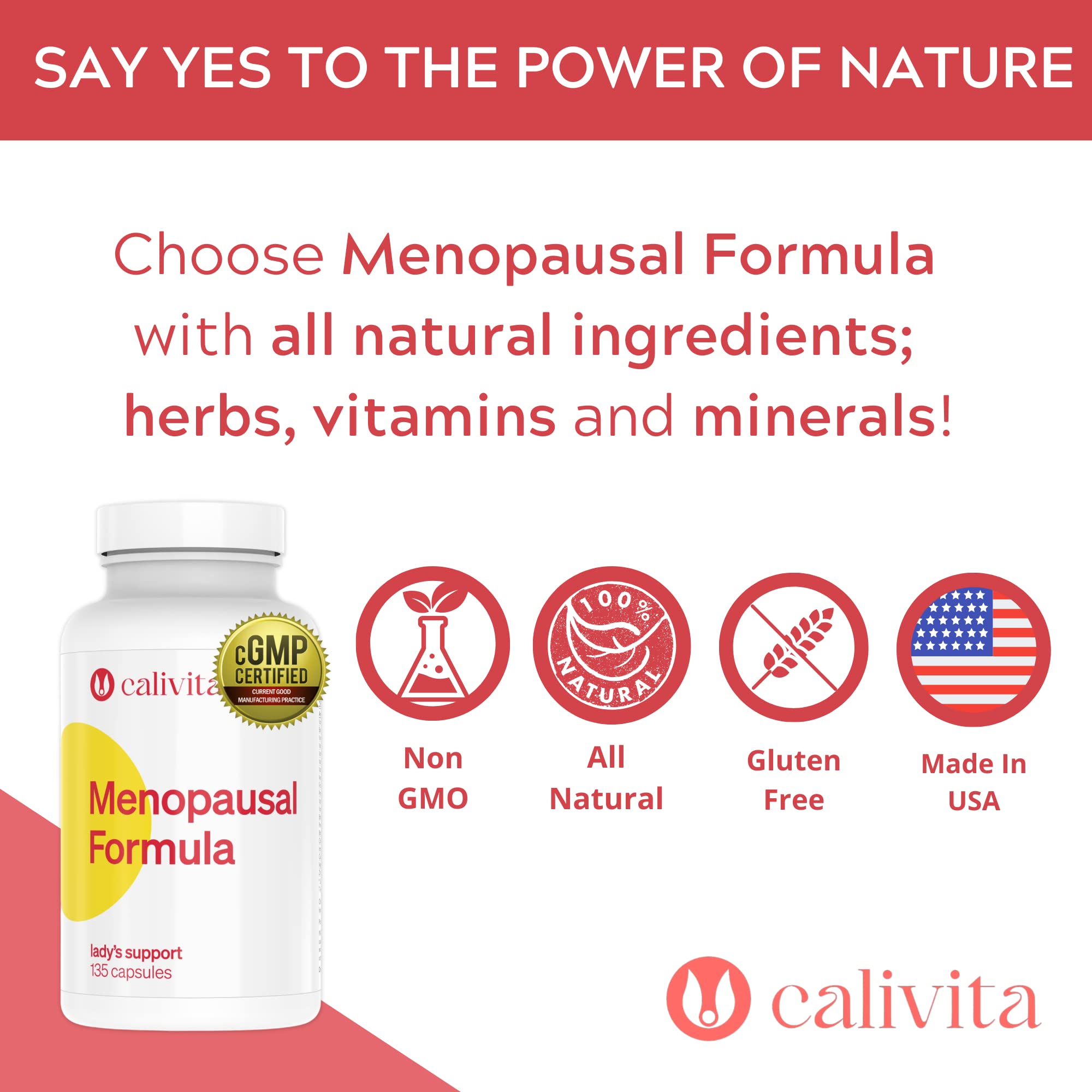 CaliVita Menopausal Formula - Menopause Relief Supplements for Women with Dong Quai, Black Kohosh CaliVita
