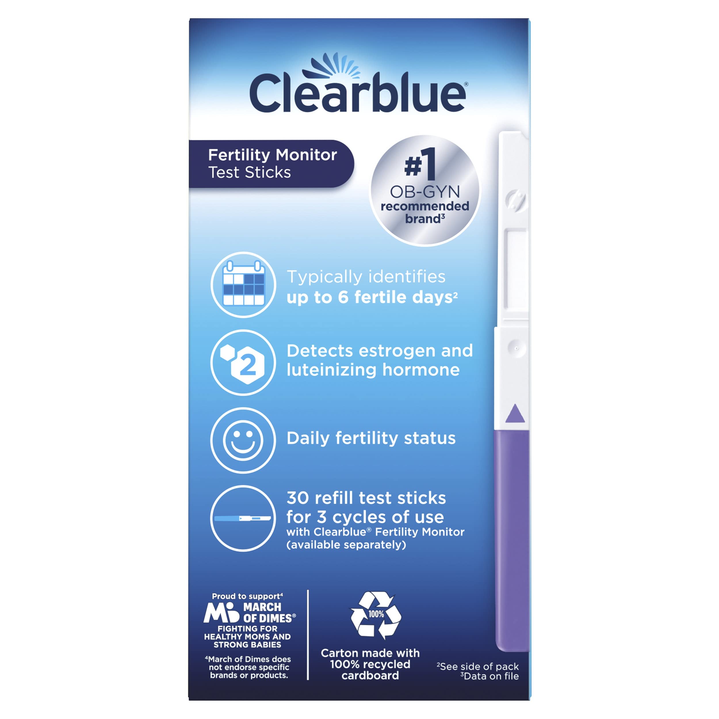 Clearblue Fertility Monitor Test Sticks, 30 count Clearblue
