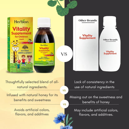 Herbion Naturals Vitality Supplement Syrup for Children, Promotes Growth and Appetite