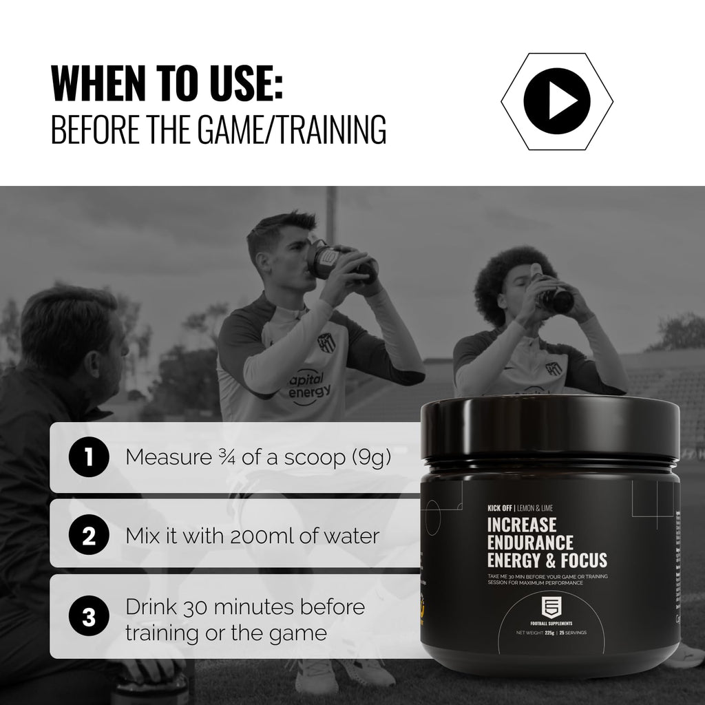 Kick Off | Pre-Training/Pre-Game Supplement for Footballers by Football Supplements | Informed Sport-Tested and Banned Substances Tested (Blue Raspberry)