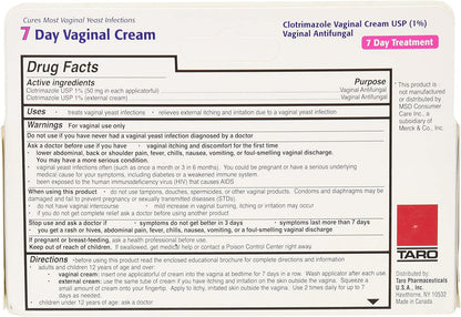 Taro Clotrimazole 7 Vaginal Cream 45 g (Pack of 8)