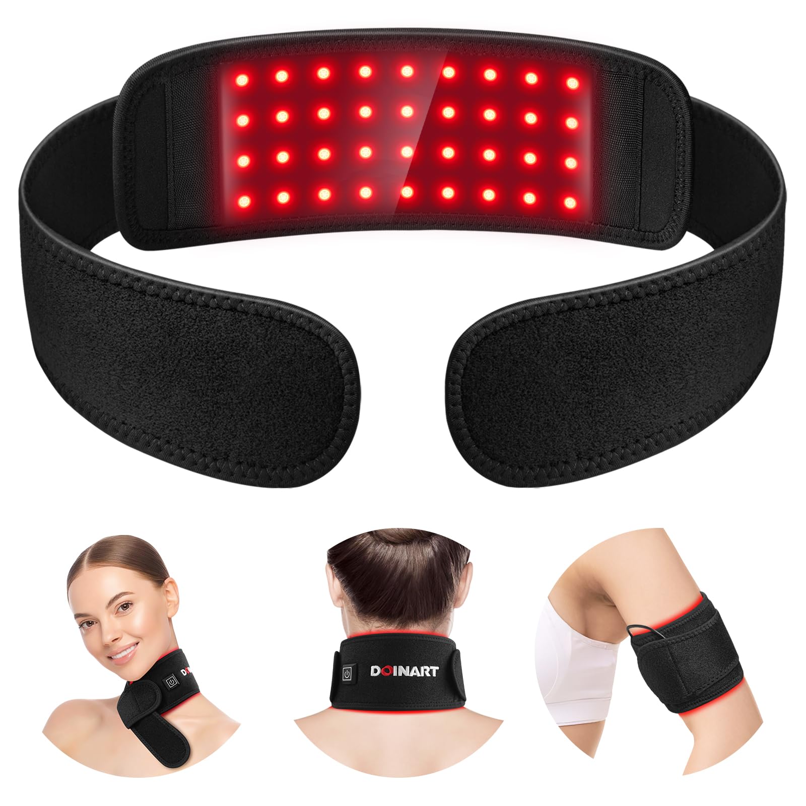 Doinart Red Light Therapy Belt for Neck, Portable Near Infrared Light Therapy for Face