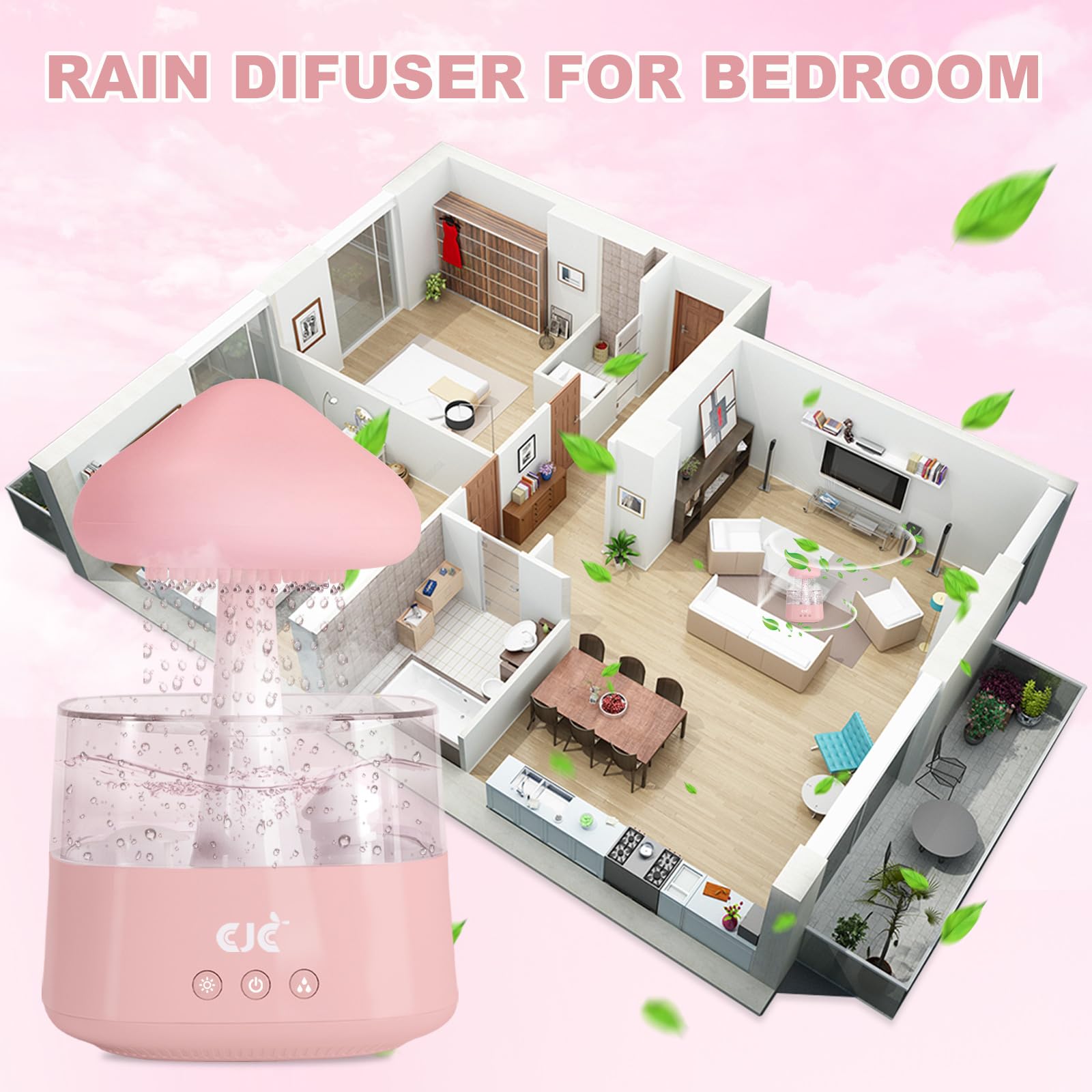 Humidifiers for Bedroom, 7 Color-Changing Led Night Lights, Aromatherapy Essential Oil cjc