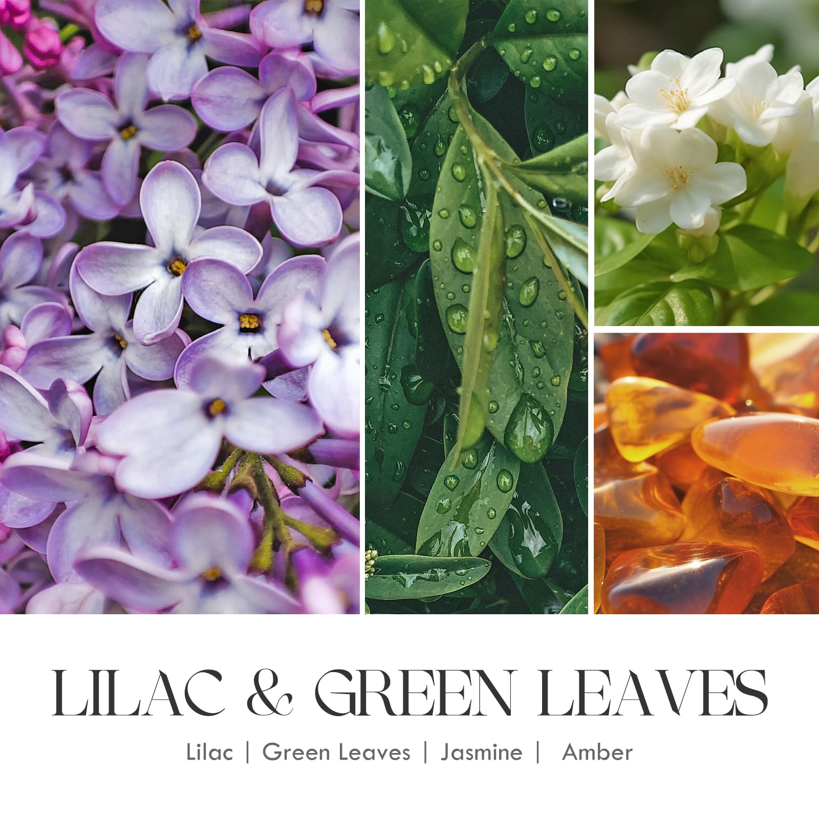 AOOVOO Lilac Candle, Candles Gifts for Women, Green Leaves Lilac Candle, Scented Candle AOOVOO