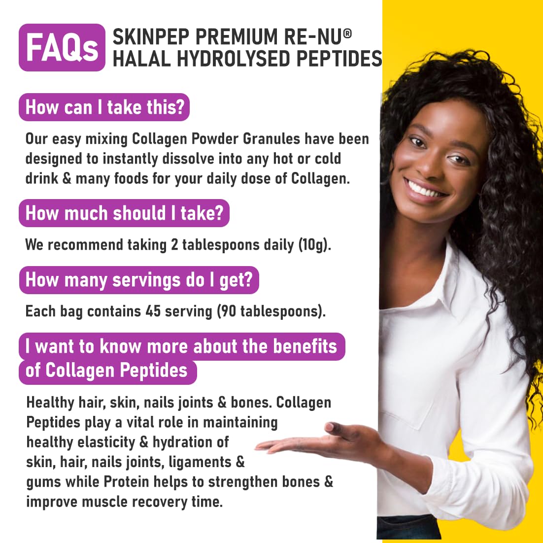 Collagen Powder, Ultra Premium Hydrolysed Bovine Collagen Peptides by SkinPep Skin Pep