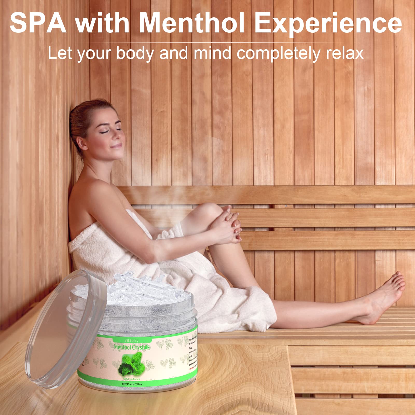 Viktairy Menthol Crystals 2 oz, 100% Pure Organic Mint Crystals | Great for Making Shower Steamers Viktairy