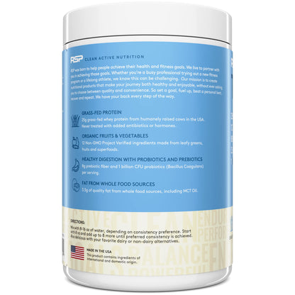 TrueFit Meal Replacement Shake Protein Powder, Grass Fed Whey + Organic Fruits