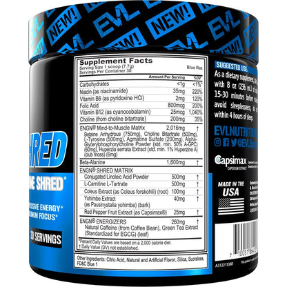 EVL Ultimate Pre Workout Powder - Thermogenic Fat Burn Support Preworkout Powder