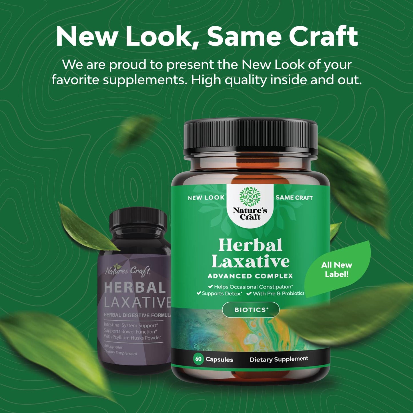 Herbal Laxative Capsules with Probiotics – Natural Laxative Pills to Cleanse Colon and Support