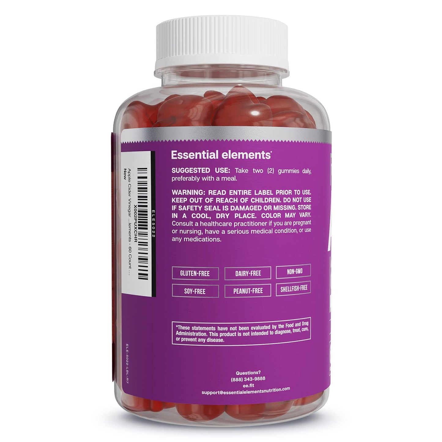 Essential Elements Apple Cider Vinegar Gummies from The Mother - Naturally-Sourced